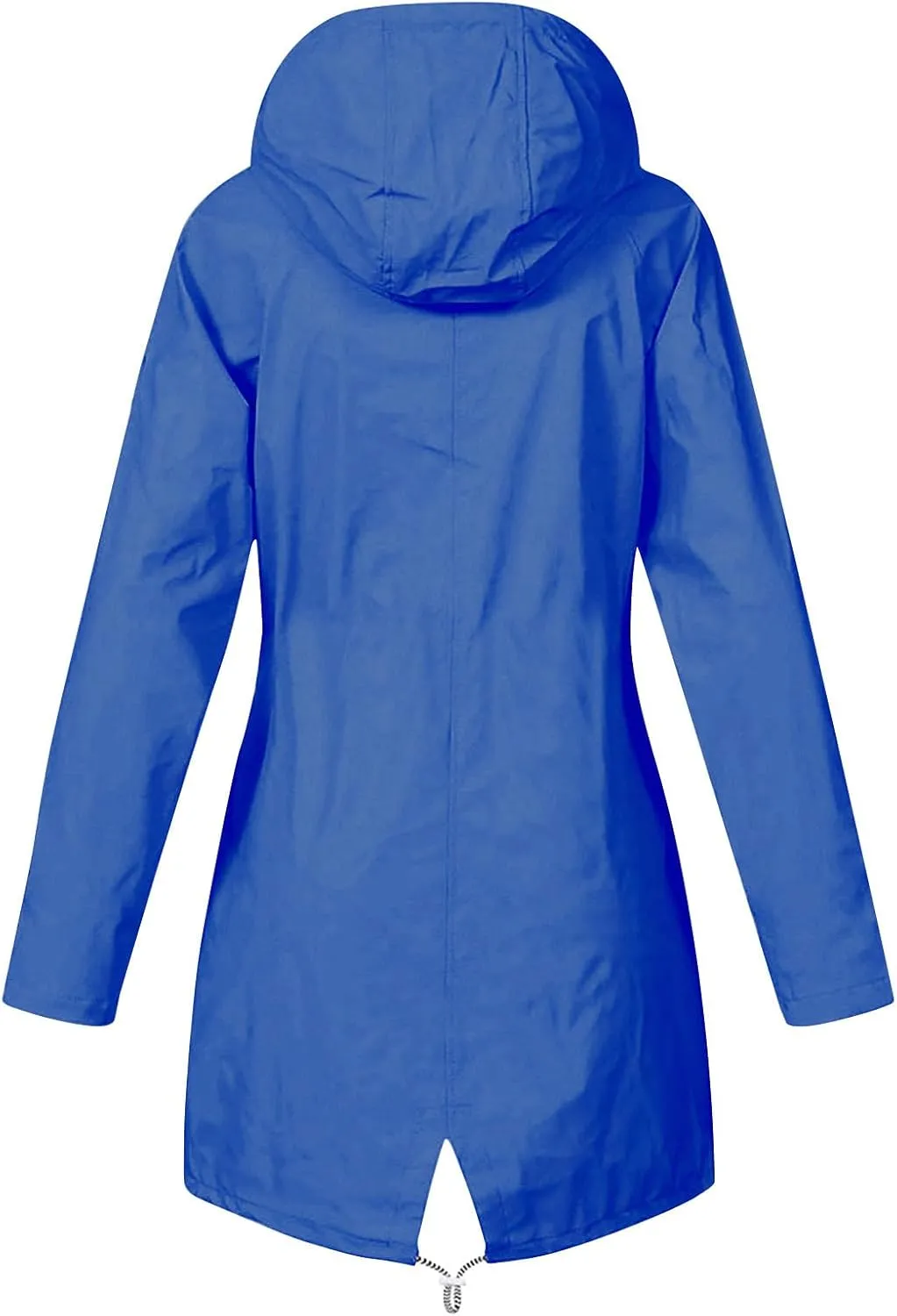 Women Solid Rain Jacket Outdoor Hooded Windproof Coat Fall Winter Casual Coats Plus Size Zip Up Hoodie Outwear