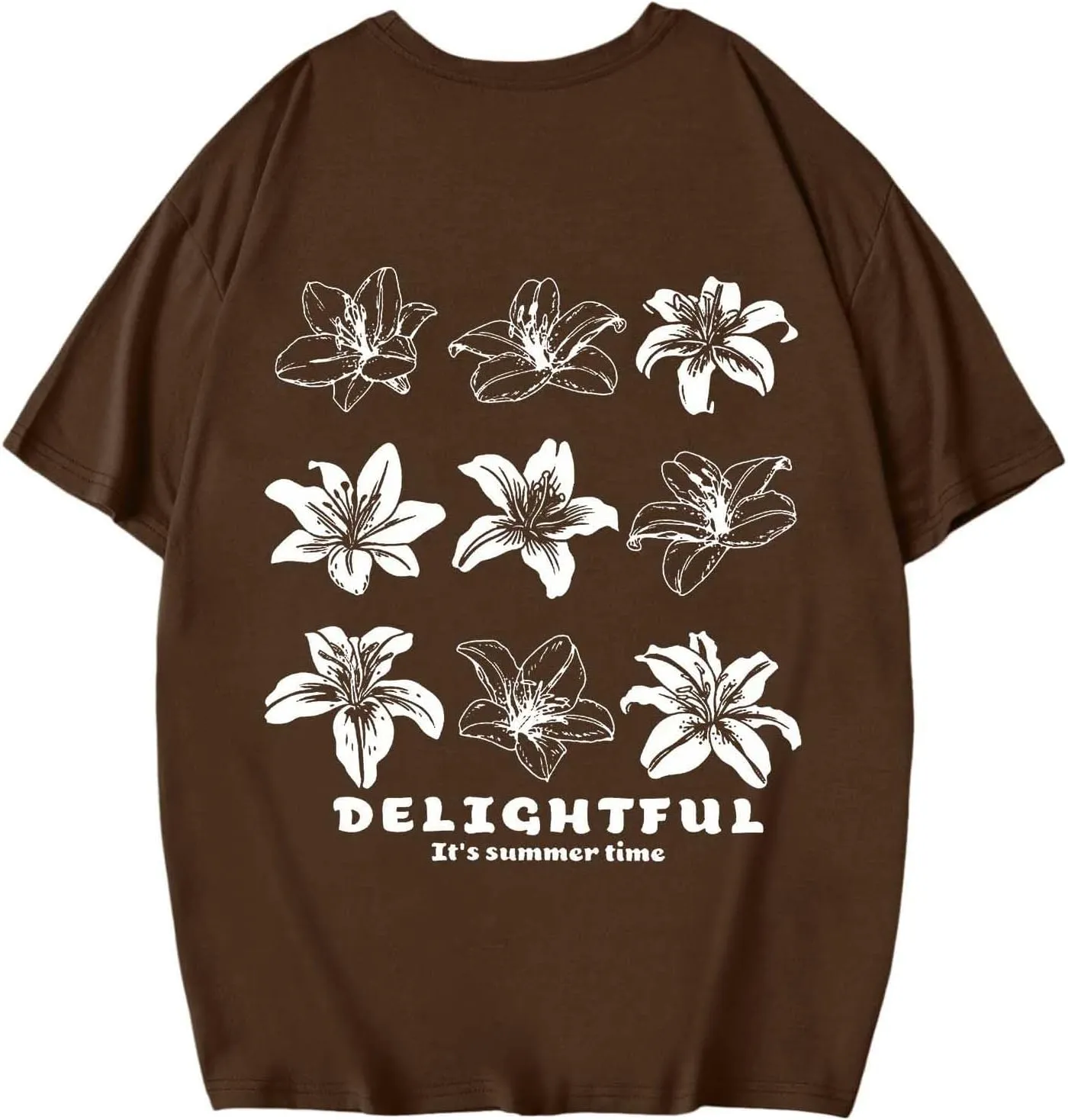 Women Summer Beach Oversized Tops Flowers Print Crew Neck Short Sleeve Coconut Tree T Shirt Funny Graphic Tees