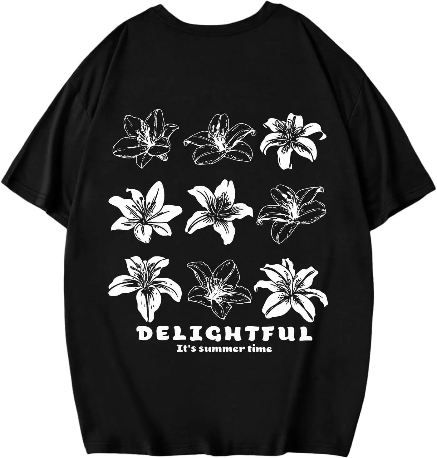 Women Summer Beach Oversized Tops Flowers Print Crew Neck Short Sleeve Coconut Tree T Shirt Funny Graphic Tees