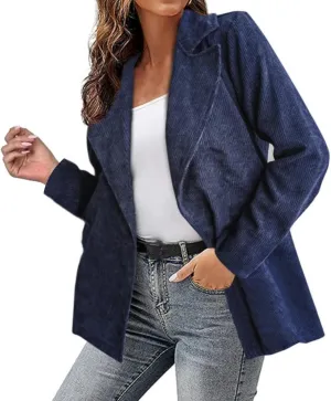 Women's Blazer 2024 Fall Casual Slim Fit Notch Lapel Open Front Business Work Office Dressy Suit Jackets with Pockets