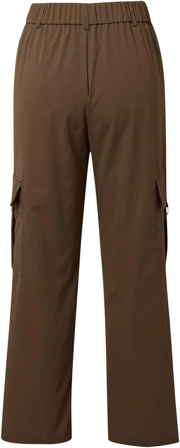 Womens Cargo Pants with Pockets Casual Fleece Baggy Sweatpants High Waisted Joggers Leggings for Women