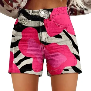 Women's Casual Denim Shorts Summer Jeans Stretchy Hot Short Pants Wide Leg High Waisted Frayed Hem Long Jean Shorts