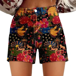 Women's Casual Denim Shorts Summer Jeans Stretchy Hot Short Pants Wide Leg High Waisted Frayed Hem Long Jean Shorts