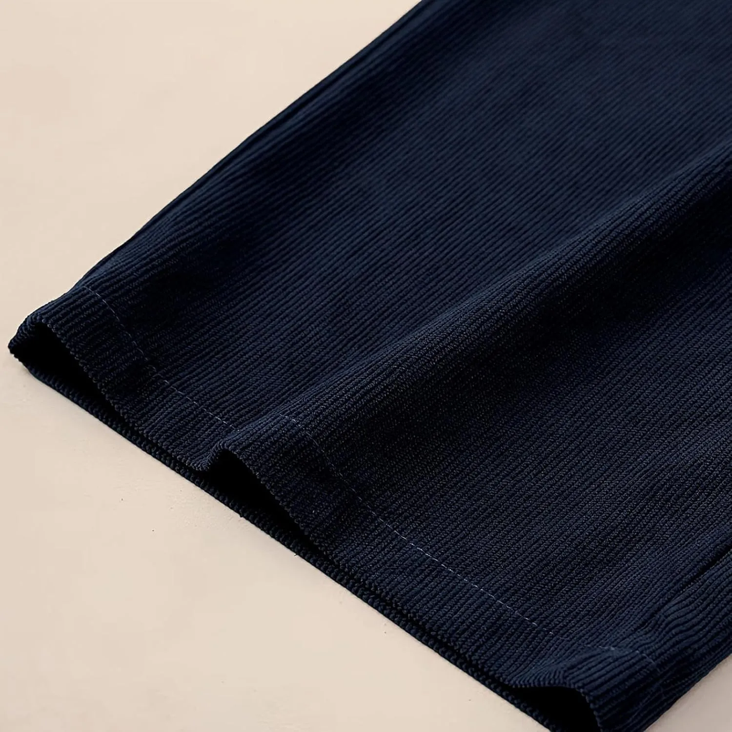 Womens Cotton Linen Straight Leg Pants High Waisted Drawstring Stretchy Business Work Casual Trousers with Pockets