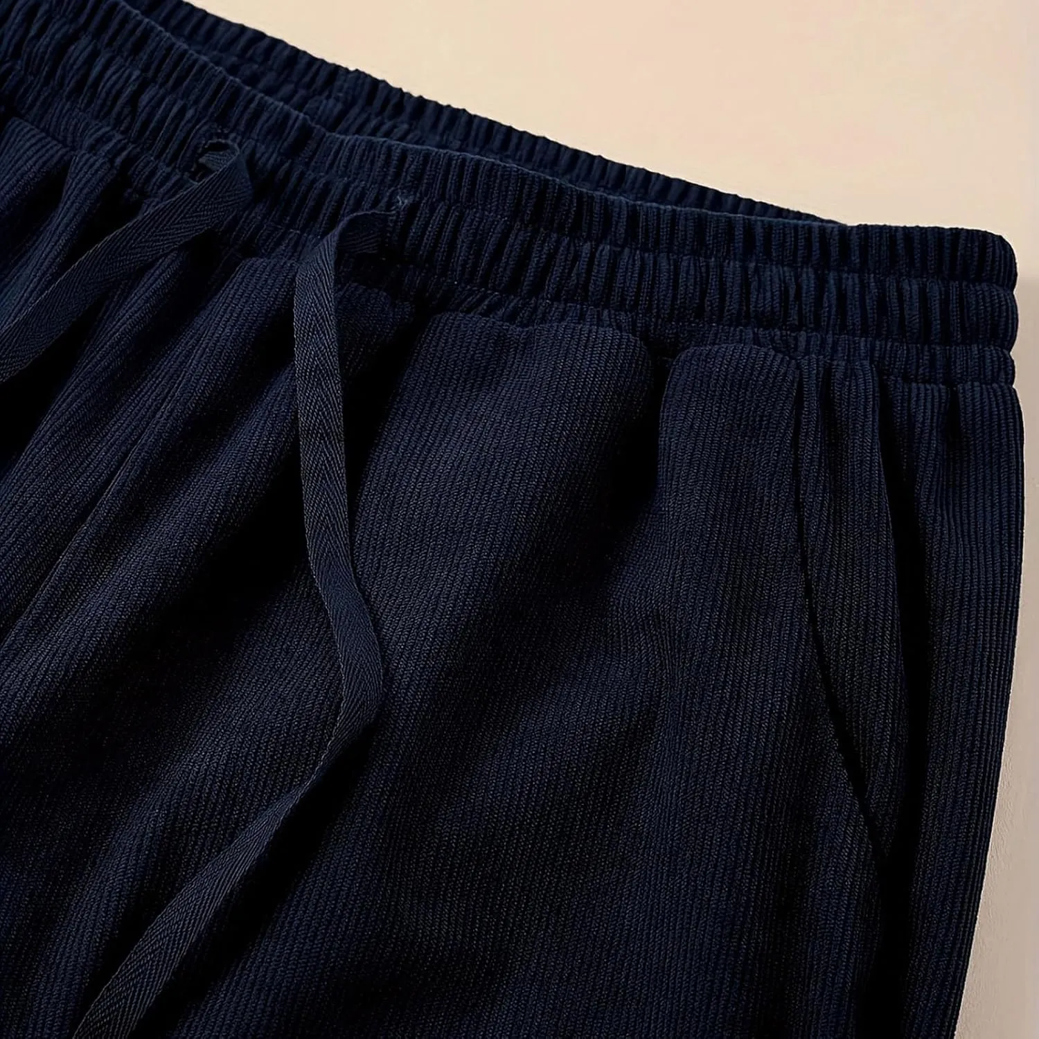 Womens Cotton Linen Straight Leg Pants High Waisted Drawstring Stretchy Business Work Casual Trousers with Pockets