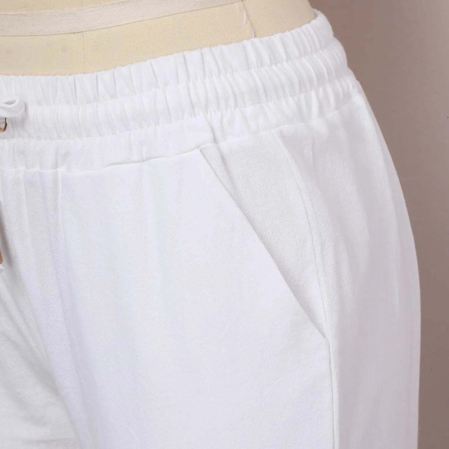 Womens Cotton Pants Summer Long Straight Leg Pants for Women Stretchy Plain Trousers Workout Jogger Pants
