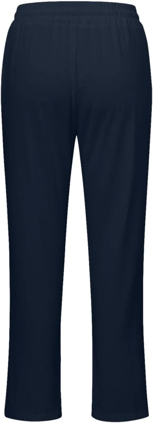 Womens Cotton Pants Summer Long Straight Leg Pants for Women Stretchy Plain Trousers Workout Jogger Pants