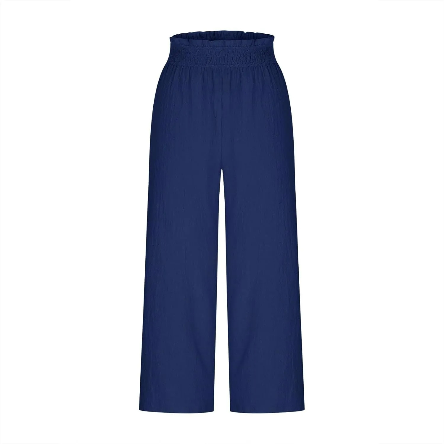 Womens Elastic Waist Pants Casual Comfy Straight Leg Cropped Trousers Lounge Elegant Summer Loose Travel Clothes 2025