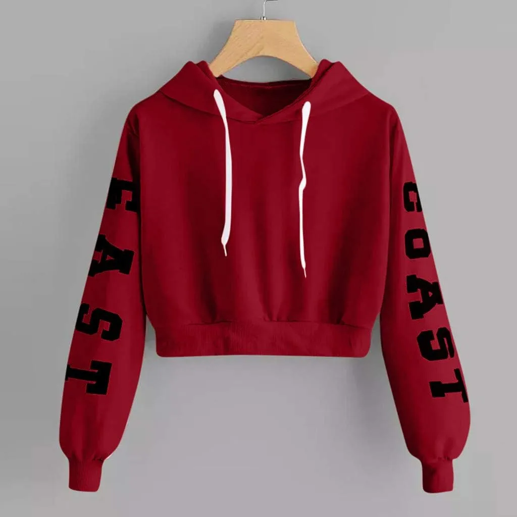 Women's Fall Fashion Hoodies Long Sleeve Crewneck Cropped Sweatshirts Autumn Trendy Y2K Teen Girl Comfy Fleece Sweater