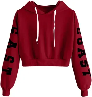 Women's Fall Fashion Hoodies Long Sleeve Crewneck Cropped Sweatshirts Autumn Trendy Y2K Teen Girl Comfy Fleece Sweater