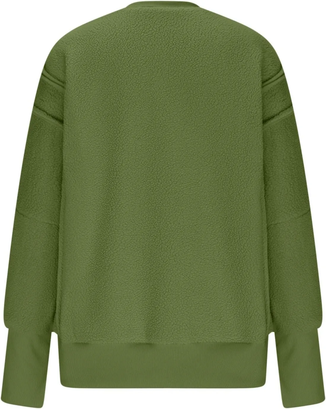 Women's Fleece Sweatshirt Winter Casual Fuzzy Warm Sweatshirt Long Sleeve Patchwork Sherpa Pullover Tops