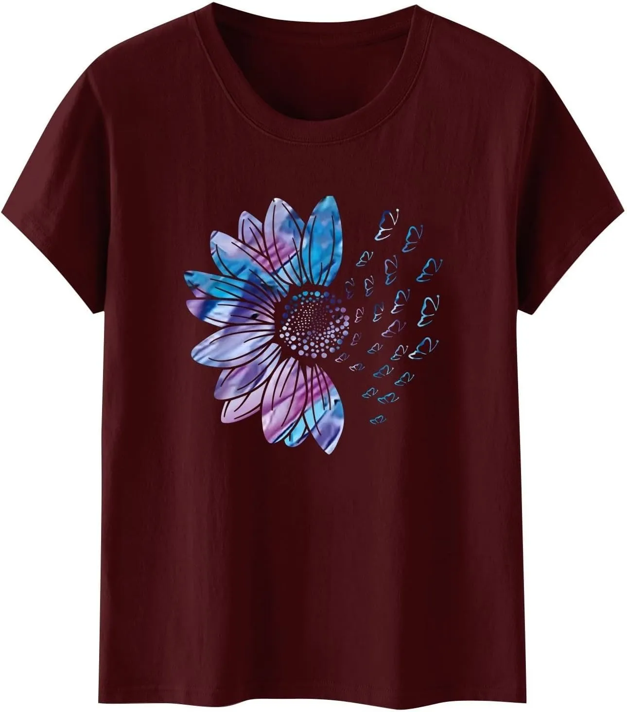 Womens Graphic Tees Sunflower Shirts Vintage Flower Graphic Tees Shirts Inspirational Tees Casual Tops