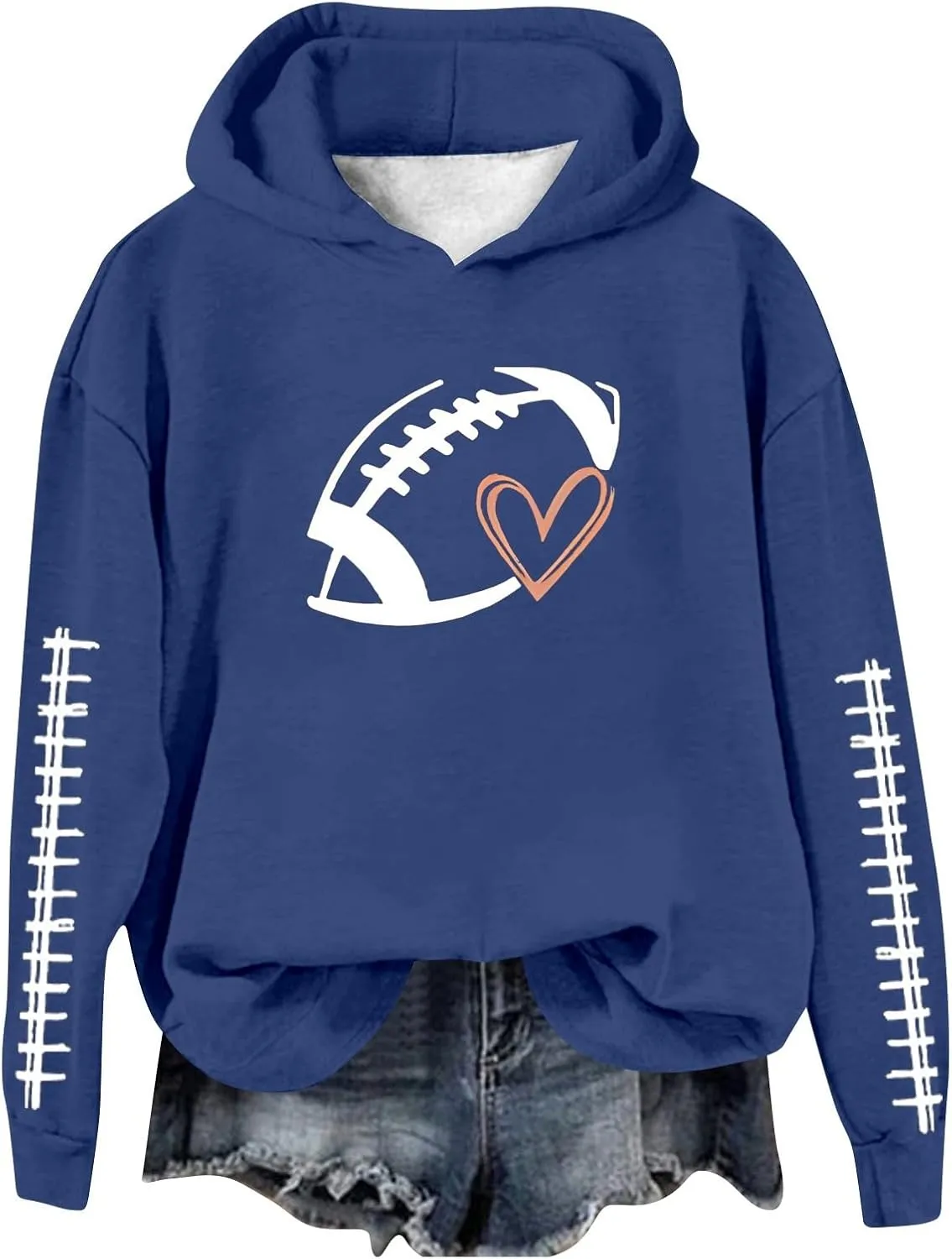 Womens Hoodies Oversized Sweatshirts Football Hoodies for Women Graphic Print Sunday Sports Long Sleeve Sweatshirts 2024 Fall Athletic Casual Pullover.