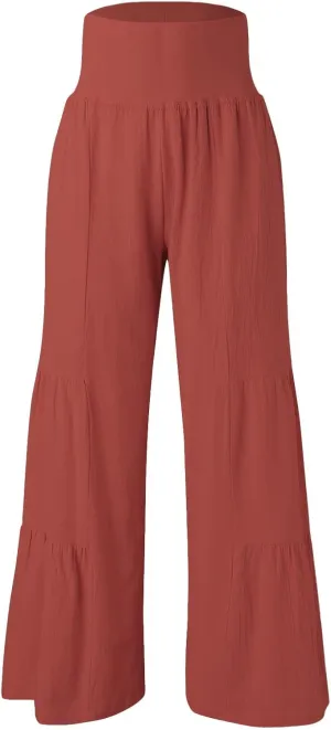 Women's New Solid Color Lace Up High Waisted Flowy Yoga Sweatpants Casual Comfy Lihgtweight Breathable Straight Leg Trousers