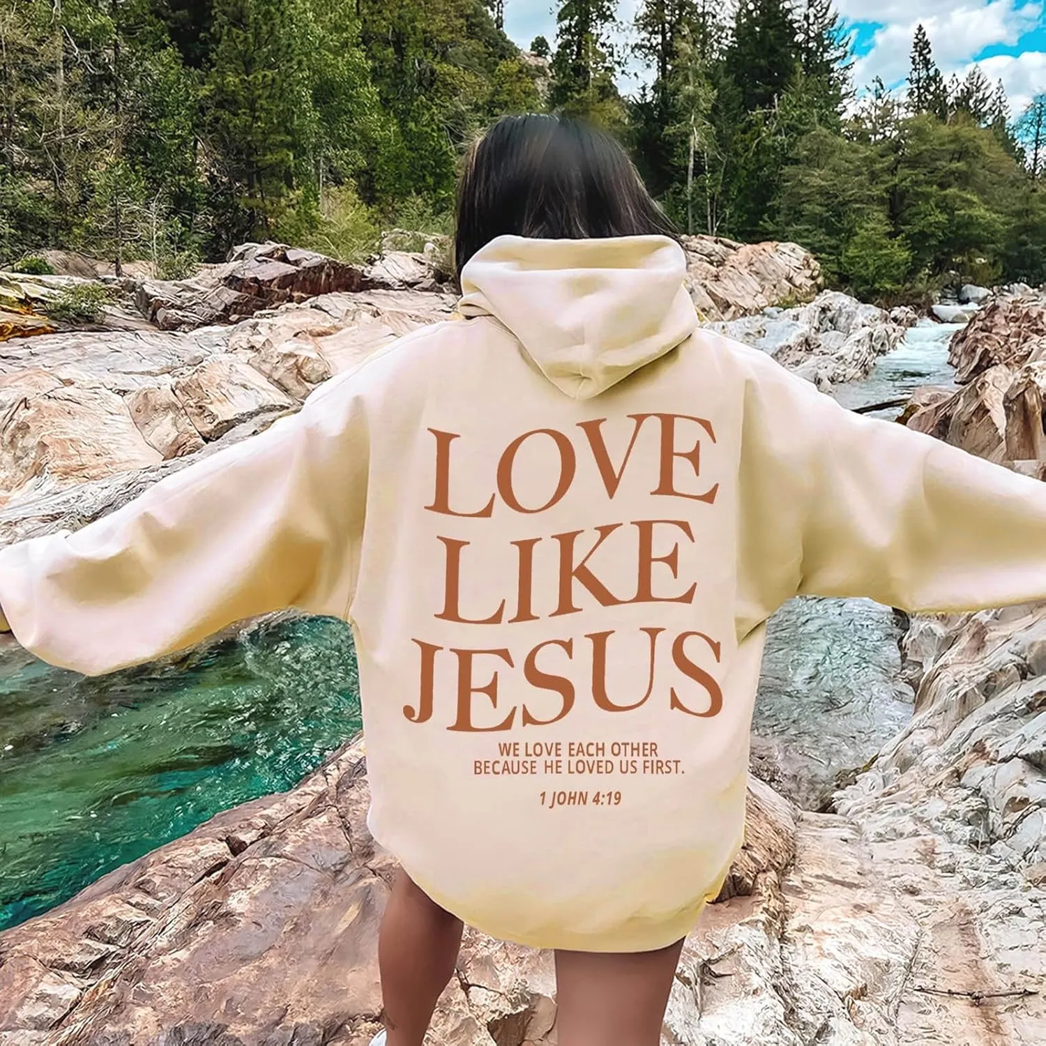 Womens Oversized Hoodies Cute Preppy Baggy Colors Teen Trendy Tops Long Sleeve Pullover Sweatshirt with Pocke Fall