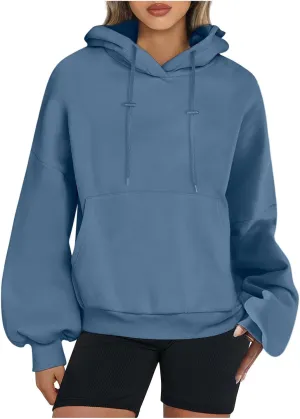 Womens Oversized Hoodies Trendy 2024 Casual Loose Fleece Hooded Sweatshirts Fall Pullover Sweaters Y2K Clothes