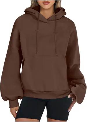 Womens Oversized Hoodies Trendy 2024 Casual Loose Fleece Hooded Sweatshirts Fall Pullover Sweaters Y2K Clothes