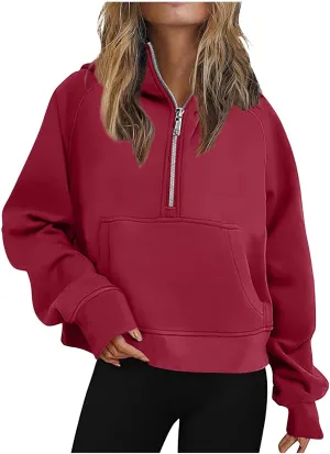 Womens Oversized Sweatshirt Half Zip Pullover Sweaters Long Sleeve Quarter Zip Hoodies Fall Fleece Y2K Clothes