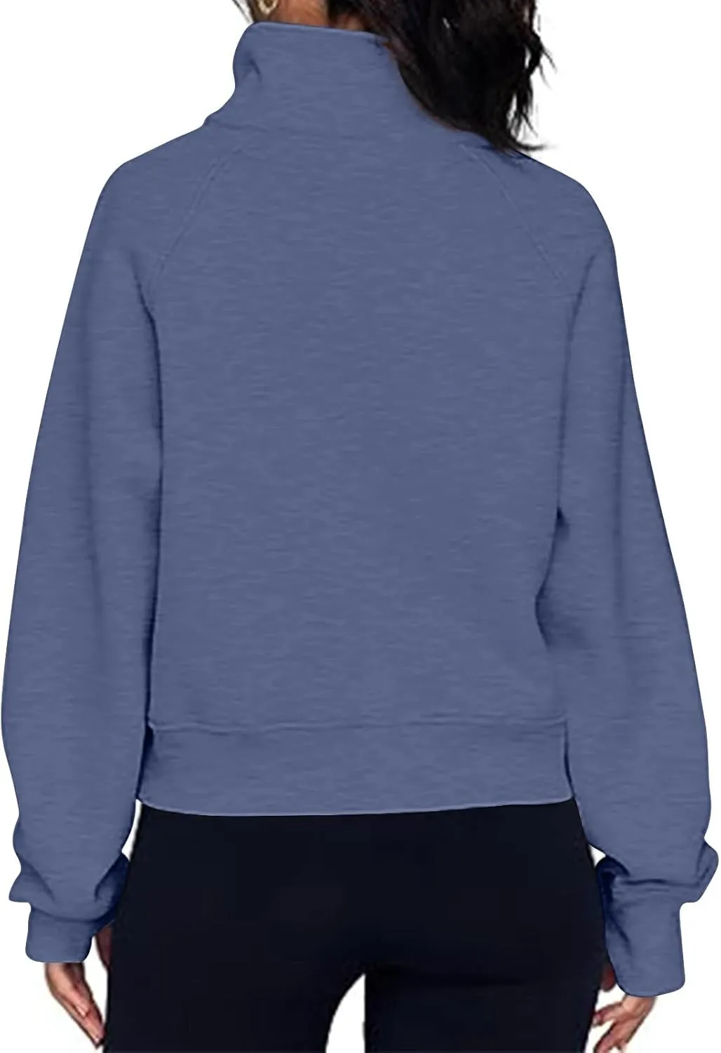 Womens Oversized Sweatshirt Half Zip Pullover Sweaters Long Sleeve Solid Color Hoodies Fall Fleece Y2K Clothes