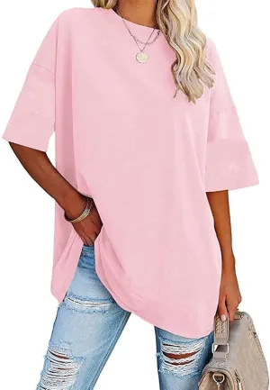 Women's Oversized T-Shirt Summer Casual Tops Short Sleeve Loose fit Tunic Basic Tees