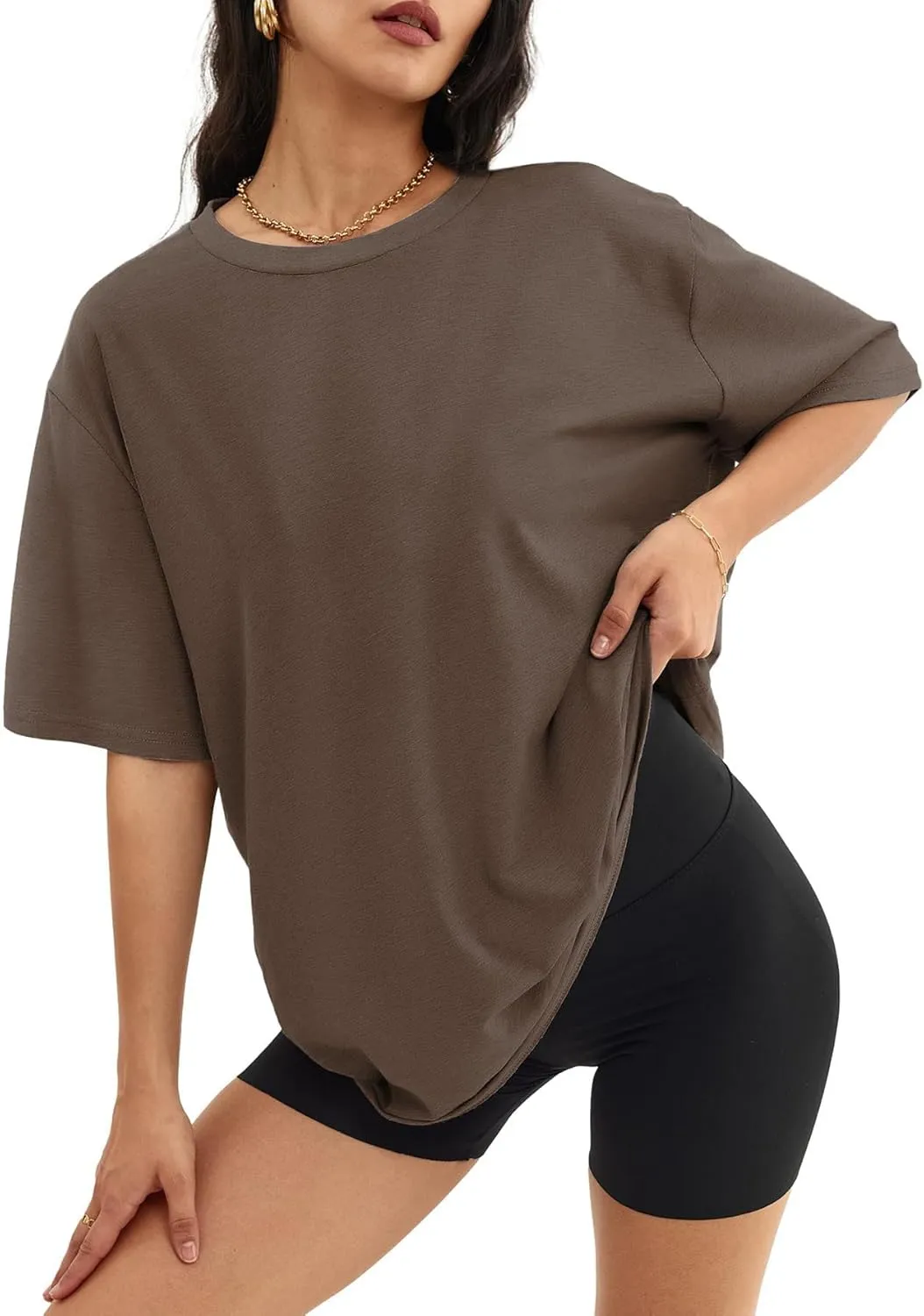 Women's Oversized T-Shirt Summer Casual Tops Short Sleeve Loose fit Tunic Basic Tees