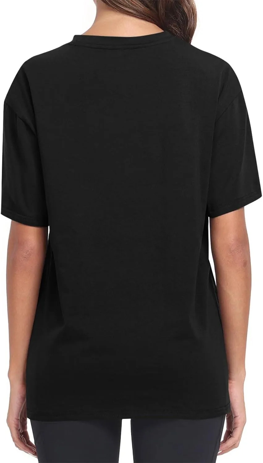Womens Oversized T Shirts Summer Tops Short Sleeve Cotton Crewneck Tshirt Loose Workout Casual Plain Basic Tee