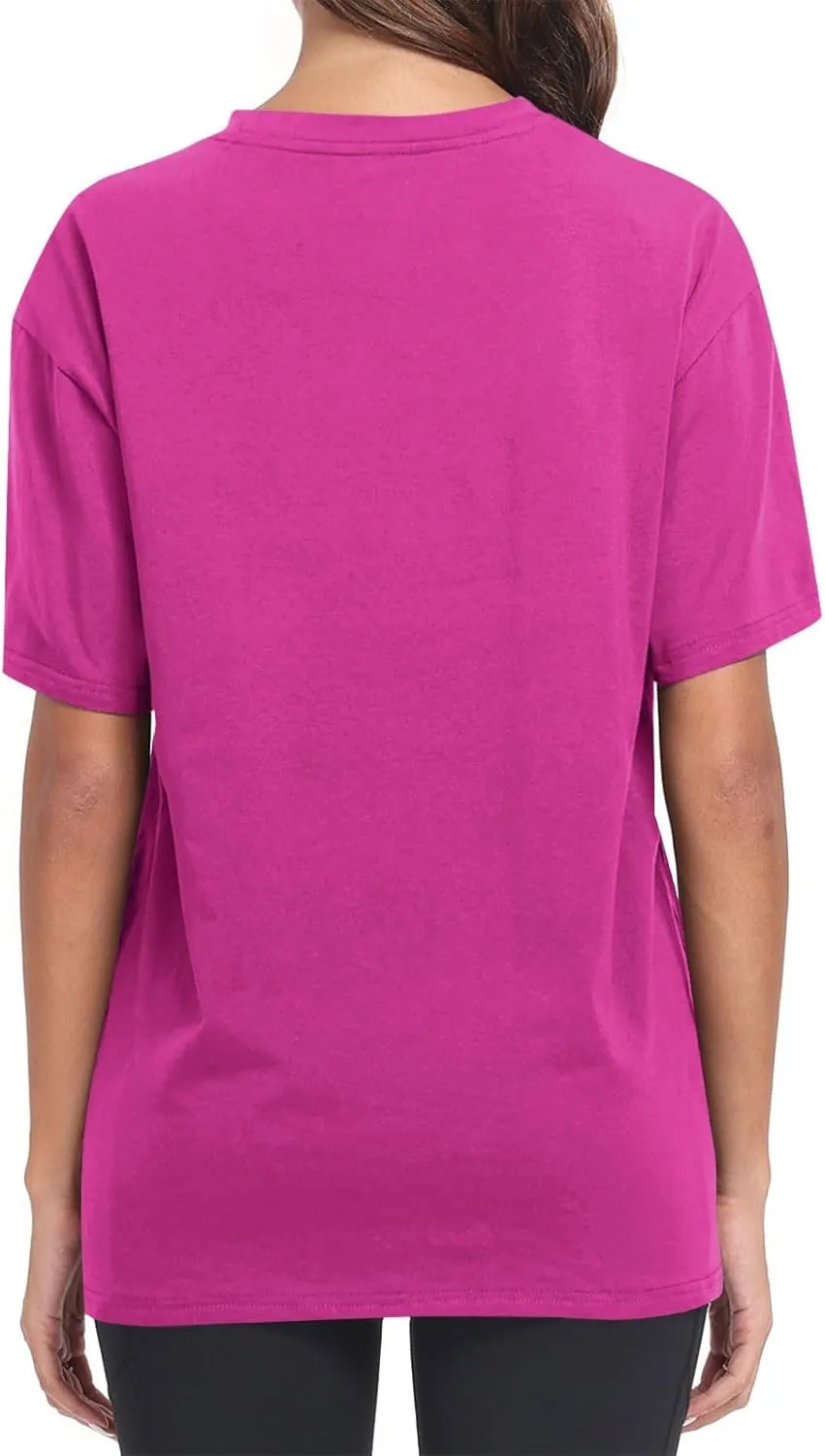 Womens Oversized T Shirts Summer Tops Short Sleeve Cotton Crewneck Tshirt Loose Workout Casual Plain Basic Tee