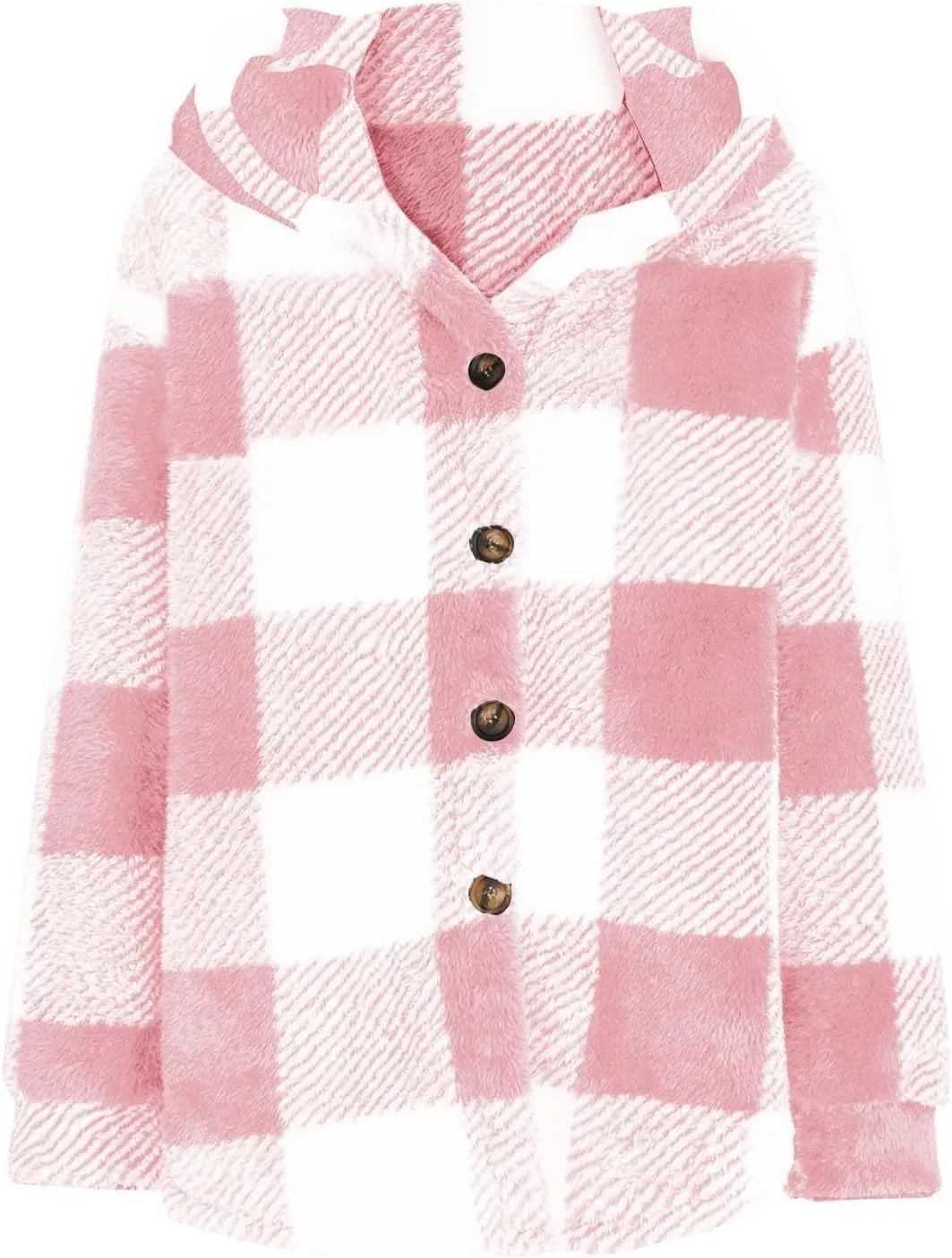 Womens Plaid Shacket Fall Jacket Fleece Lined Button Up Cardigan Plaid Lapel Casual Coats Y2K Shirt Jackets 2024