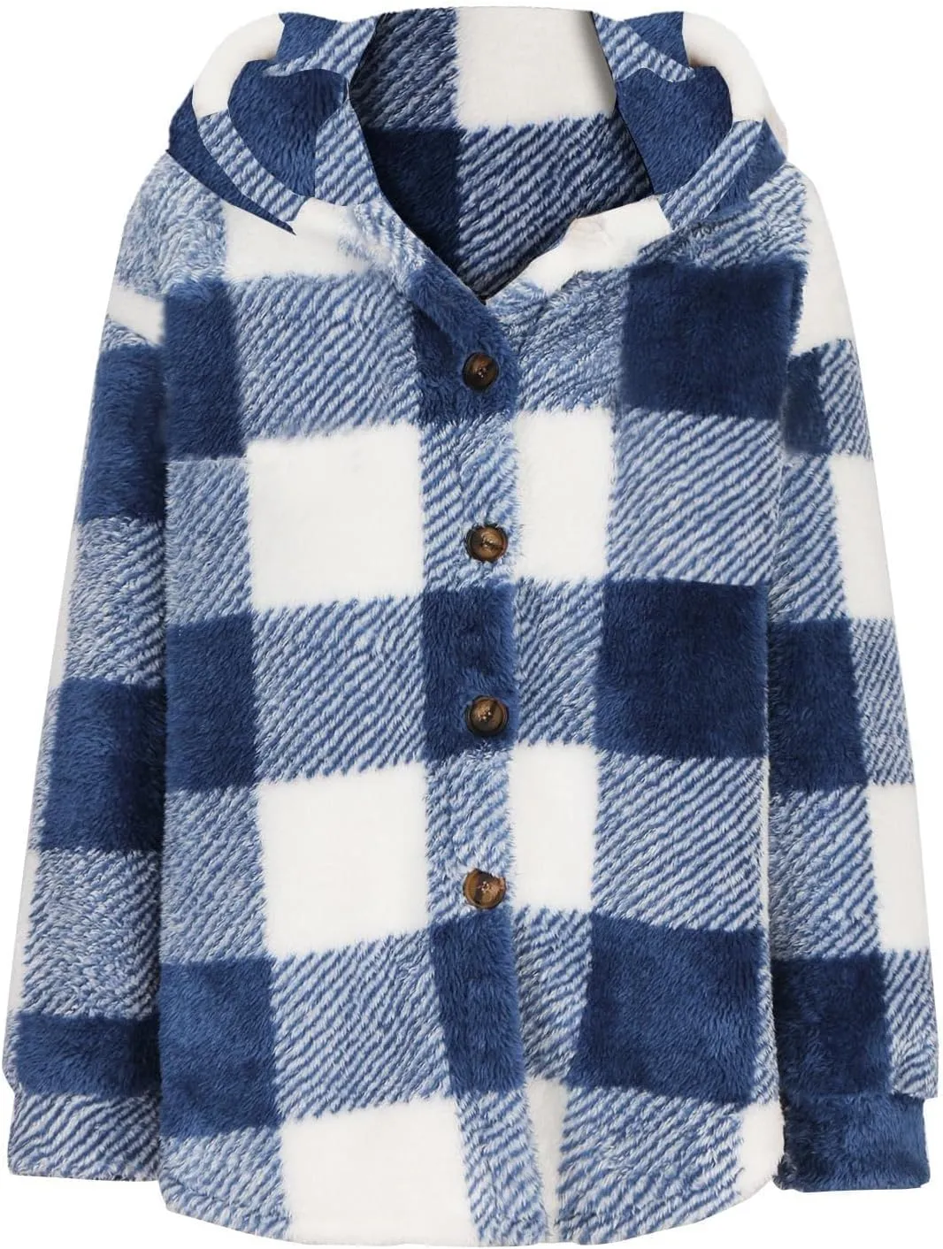 Womens Plaid Shacket Fall Jacket Fleece Lined Button Up Cardigan Plaid Lapel Casual Coats Y2K Shirt Jackets 2024