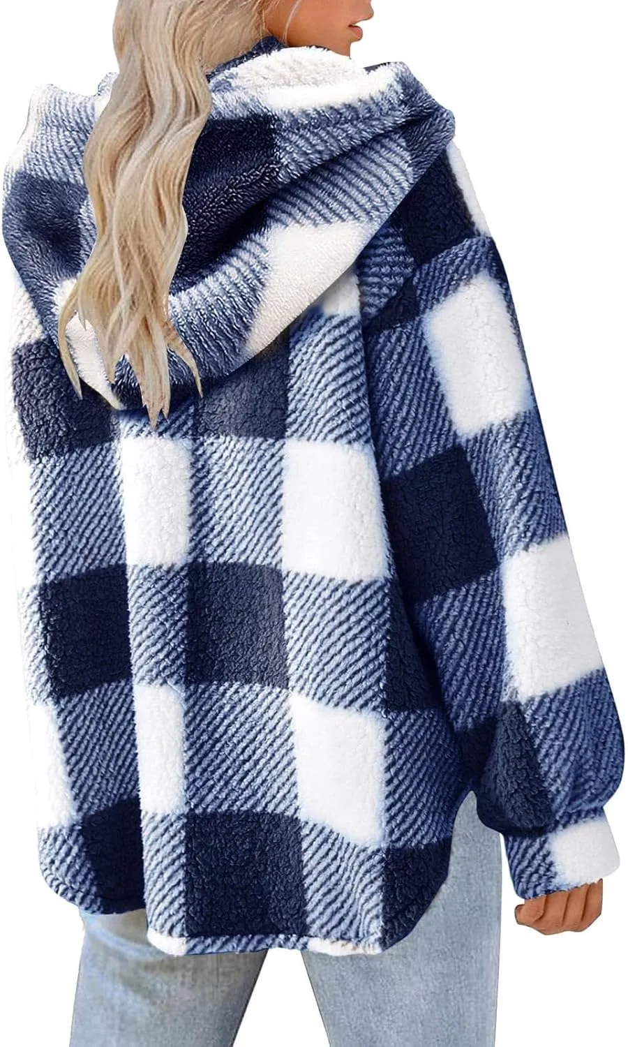 Womens Plaid Shacket Fall Jacket Fleece Lined Button Up Cardigan Plaid Lapel Casual Coats Y2K Shirt Jackets 2024