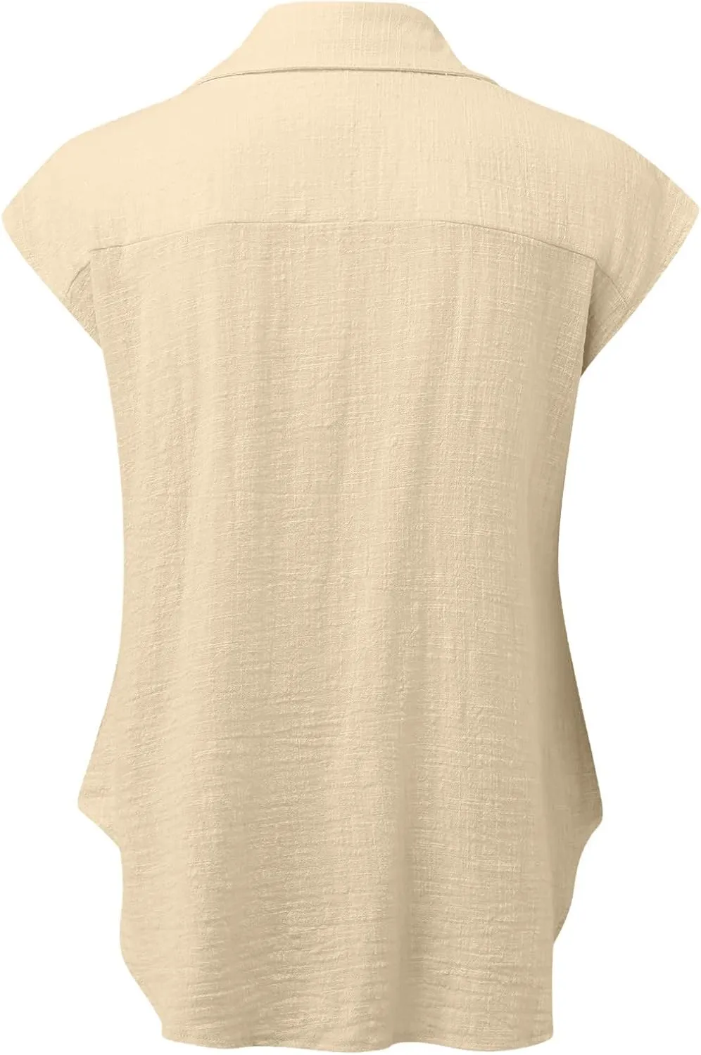 Womens Tops Casual Cotton Linen Tees Short Sleeve Shirts Spring Summer Fashion Clothing Button Down Blouses