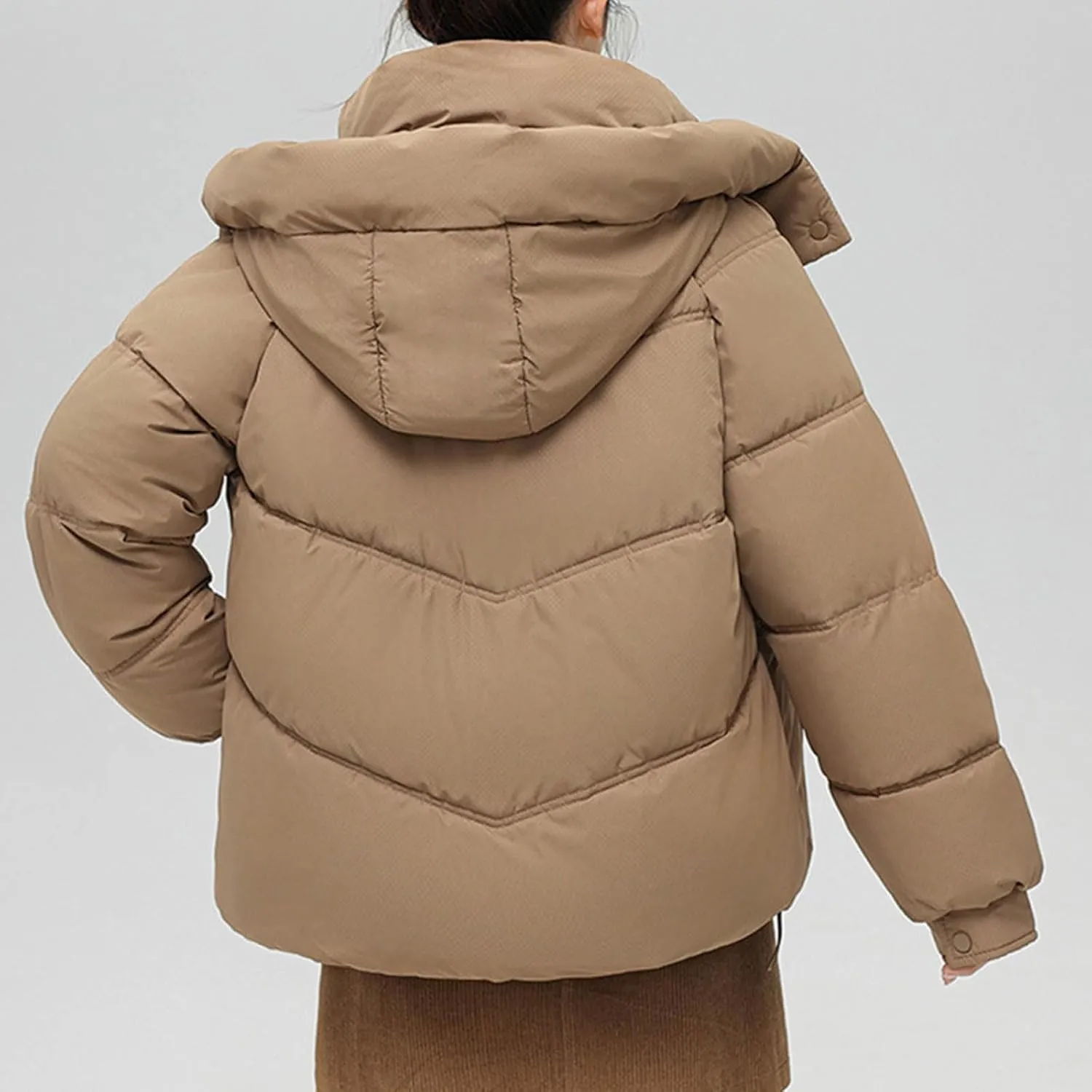 Women's Warm Winter Thicken Coat Waterproof Cropped Jackets Parka With Hood Loose Casual Coats Work Travel Jackets