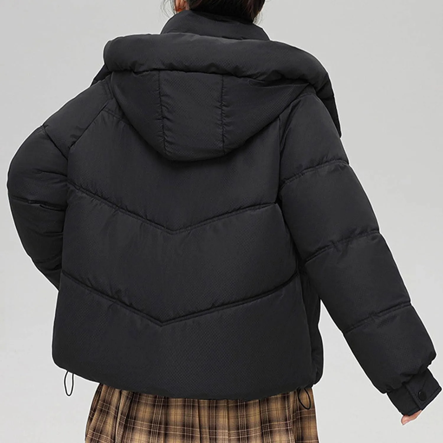 Women's Warm Winter Thicken Coat Waterproof Cropped Jackets Parka With Hood Loose Casual Coats Work Travel Jackets