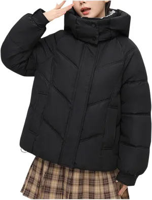 Women's Warm Winter Thicken Coat Waterproof Cropped Jackets Parka With Hood Loose Casual Coats Work Travel Jackets