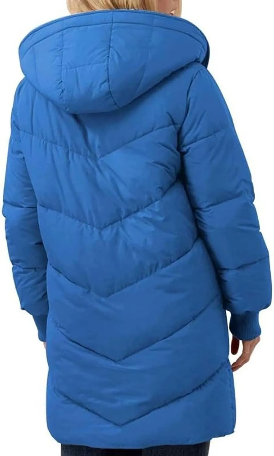 Womens Winter Coat Jacket Fleece Lined Long Sleeve Outwear Full Zipper Solid Coat Winter Warm Down Jacket with