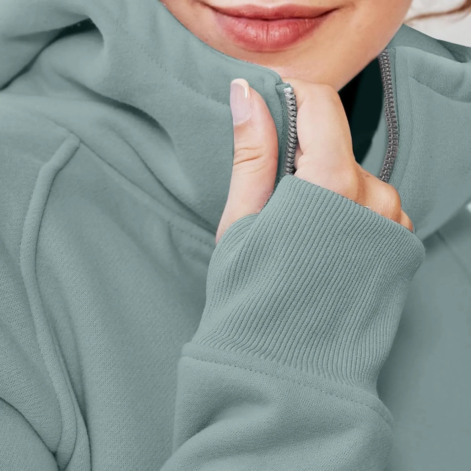 Womens Zip Up Hoodies Cropped Sweatshirts Fleece Jacket Fall Outfits Casual Hooded Y2k Top Winter Clothes 2024