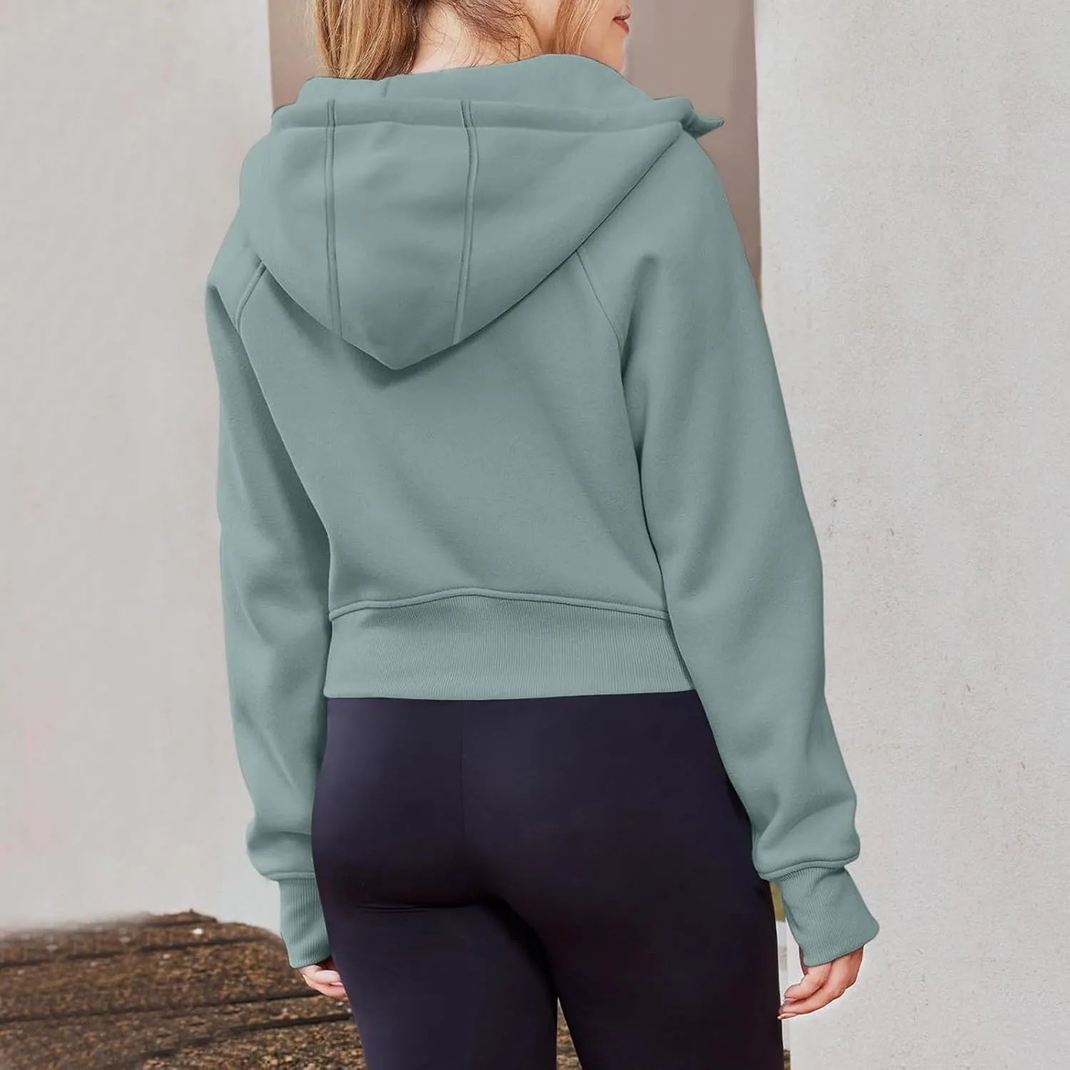 Womens Zip Up Hoodies Cropped Sweatshirts Fleece Jacket Fall Outfits Casual Hooded Y2k Top Winter Clothes 2024