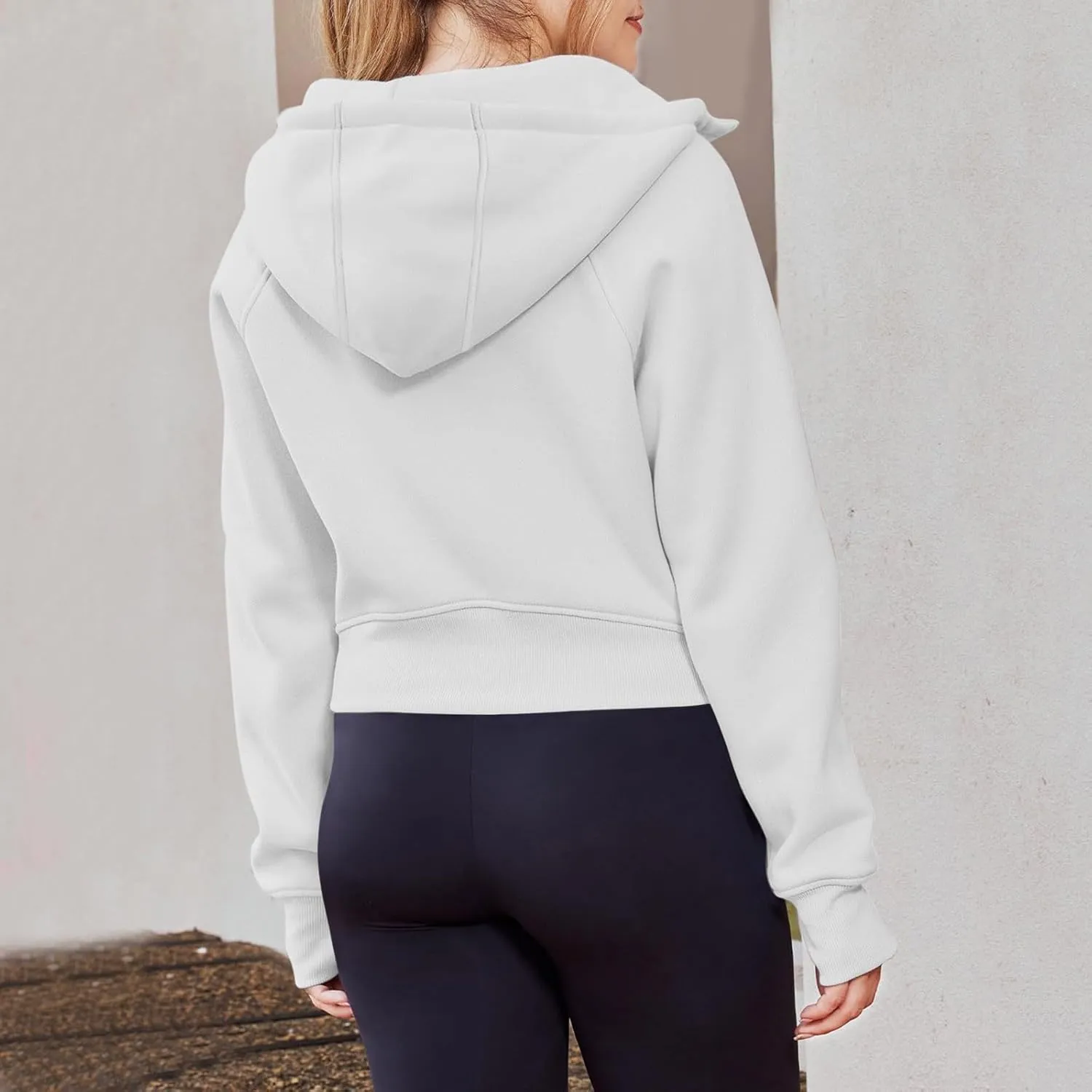Womens Zip Up Hoodies Cropped Sweatshirts Fleece Jackets Fall Outfits Casual Hooded Y2k Tops Winter Clothes