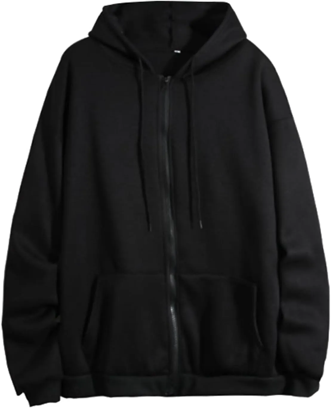 Womens Zip Up Hoodies Fall Long Sleeve Oversized Sweatshirt Y2k Drawstring Solid Color Jacket with Pockets