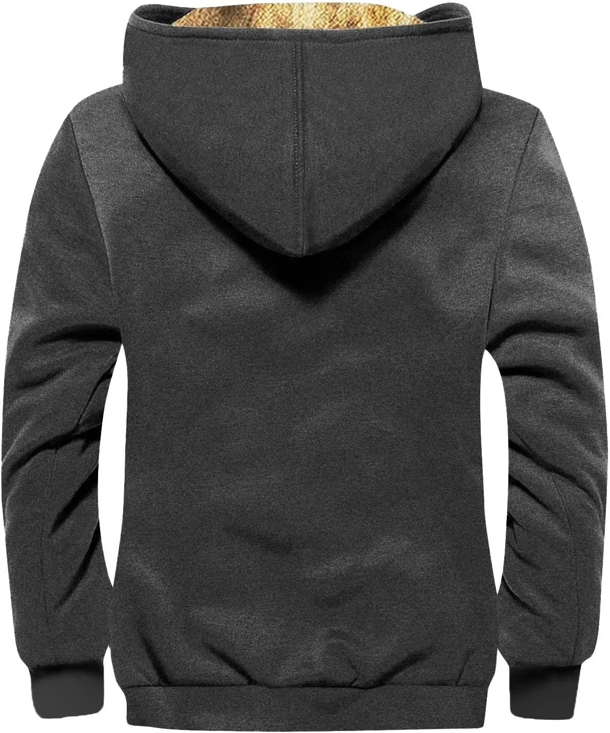 Ymosrh Men's Casual Jacket Zip Up Fleece Sherpa Lined Winter Thermal Sweatshirts Jackets Wind Resistant Casual Coats