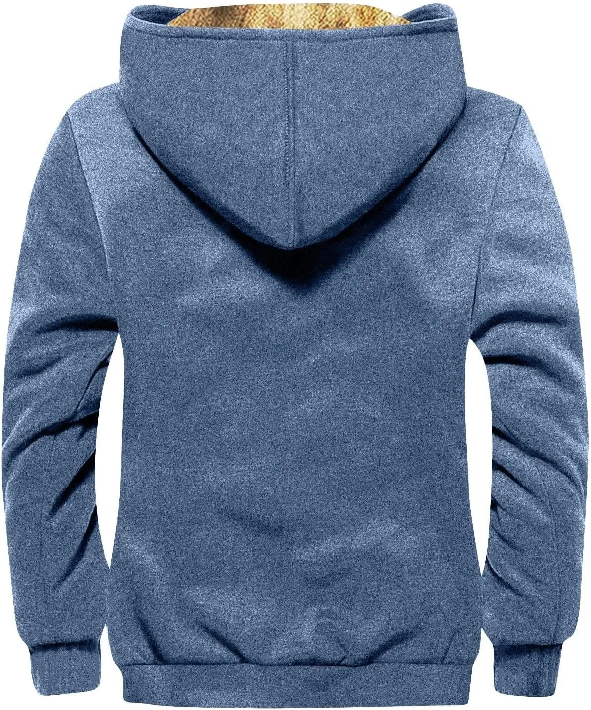 Ymosrh Men's Casual Jacket Zip Up Fleece Sherpa Lined Winter Thermal Sweatshirts Jackets Wind Resistant Casual Coats