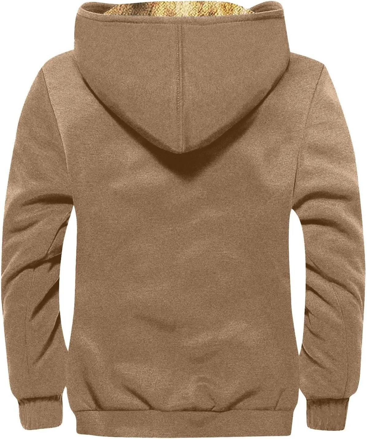 Ymosrh Men's Casual Jacket Zip Up Fleece Sherpa Lined Winter Thermal Sweatshirts Jackets Wind Resistant Casual Coats