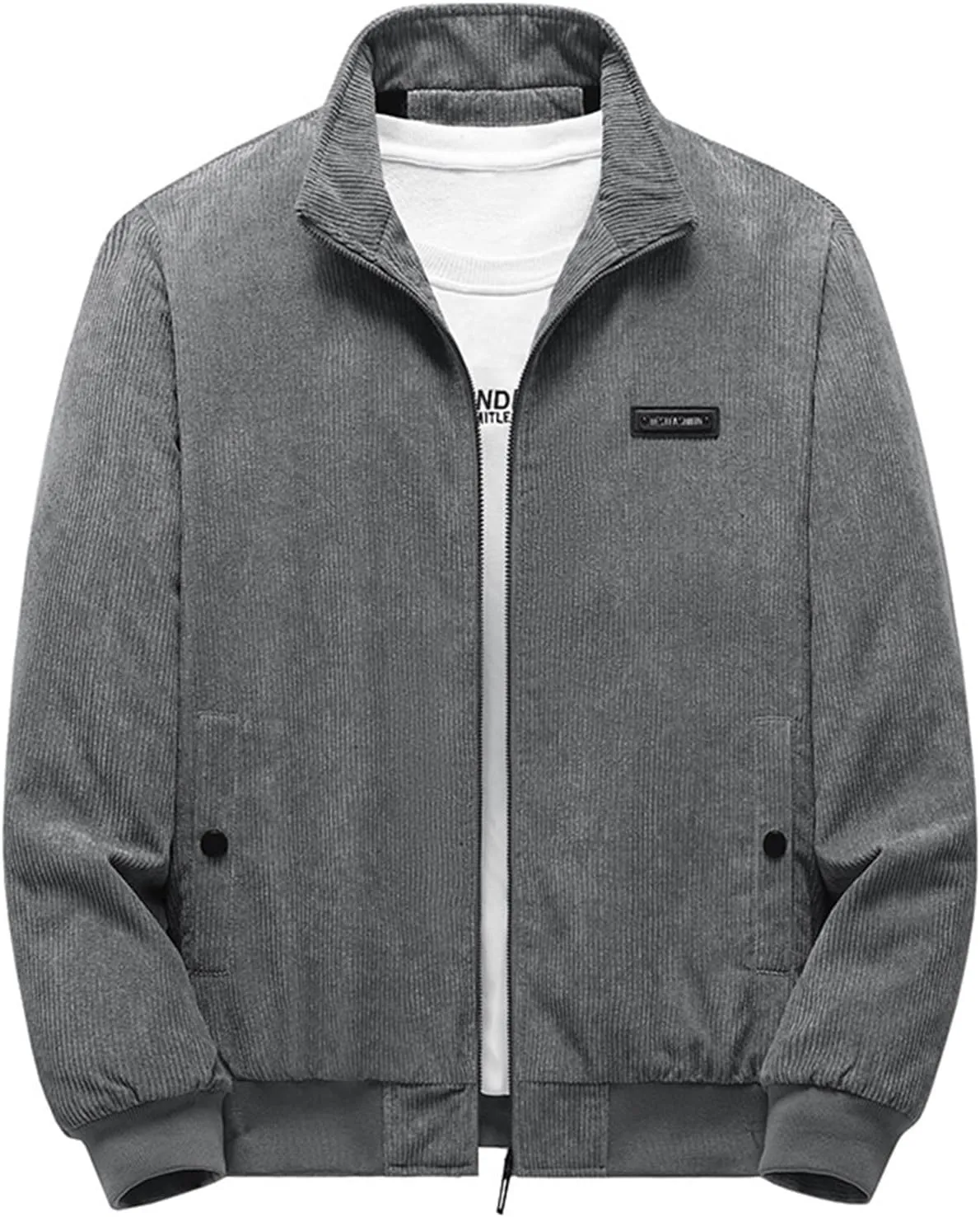 Ymosrh Men's Fashion Jacket Trendy Fleece Sherpa Lined Corduroy Jackets Lapel Thickened Winter Casual Coats Jacket, XL-5XL