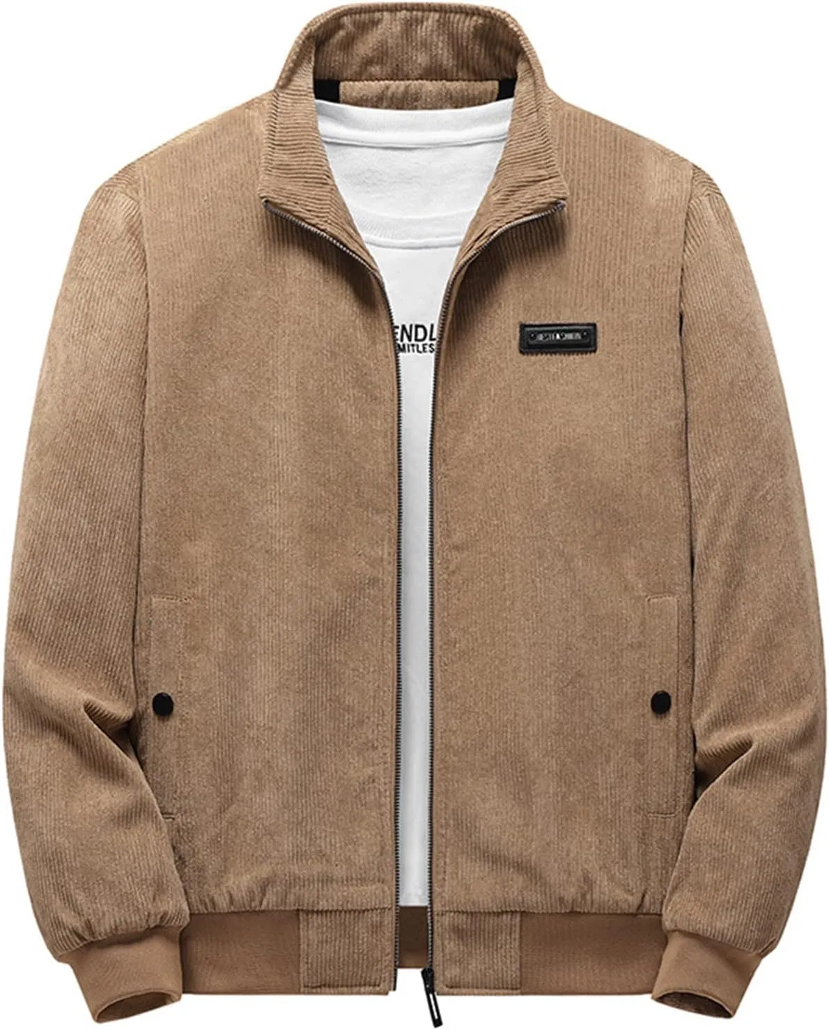 Ymosrh Men's Fashion Jacket Trendy Fleece Sherpa Lined Corduroy Jackets Lapel Thickened Winter Casual Coats Jacket, XL-5XL