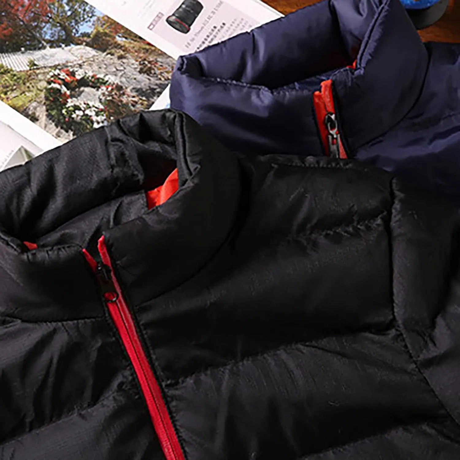 Ymosrh Men's Jacket Packable Puffer Lightweight Windproof Winter Coat Outwear Light Jackets for Men, L-5XL