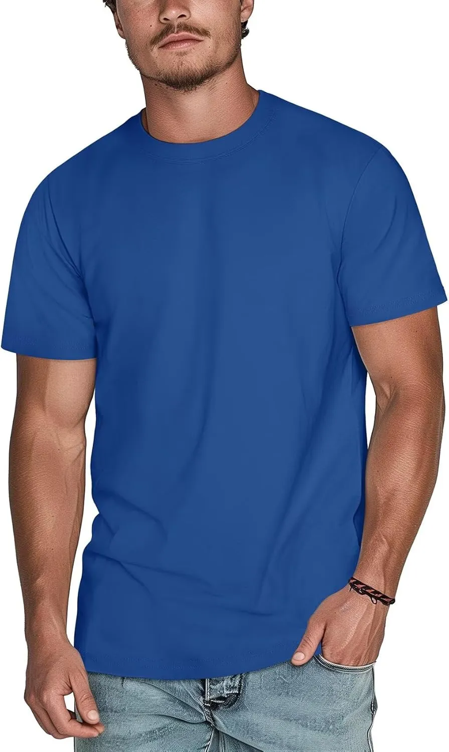 Zengjo Mens Crewneck T Shirts Relaxed Plain Soft Triblend Basic Tees