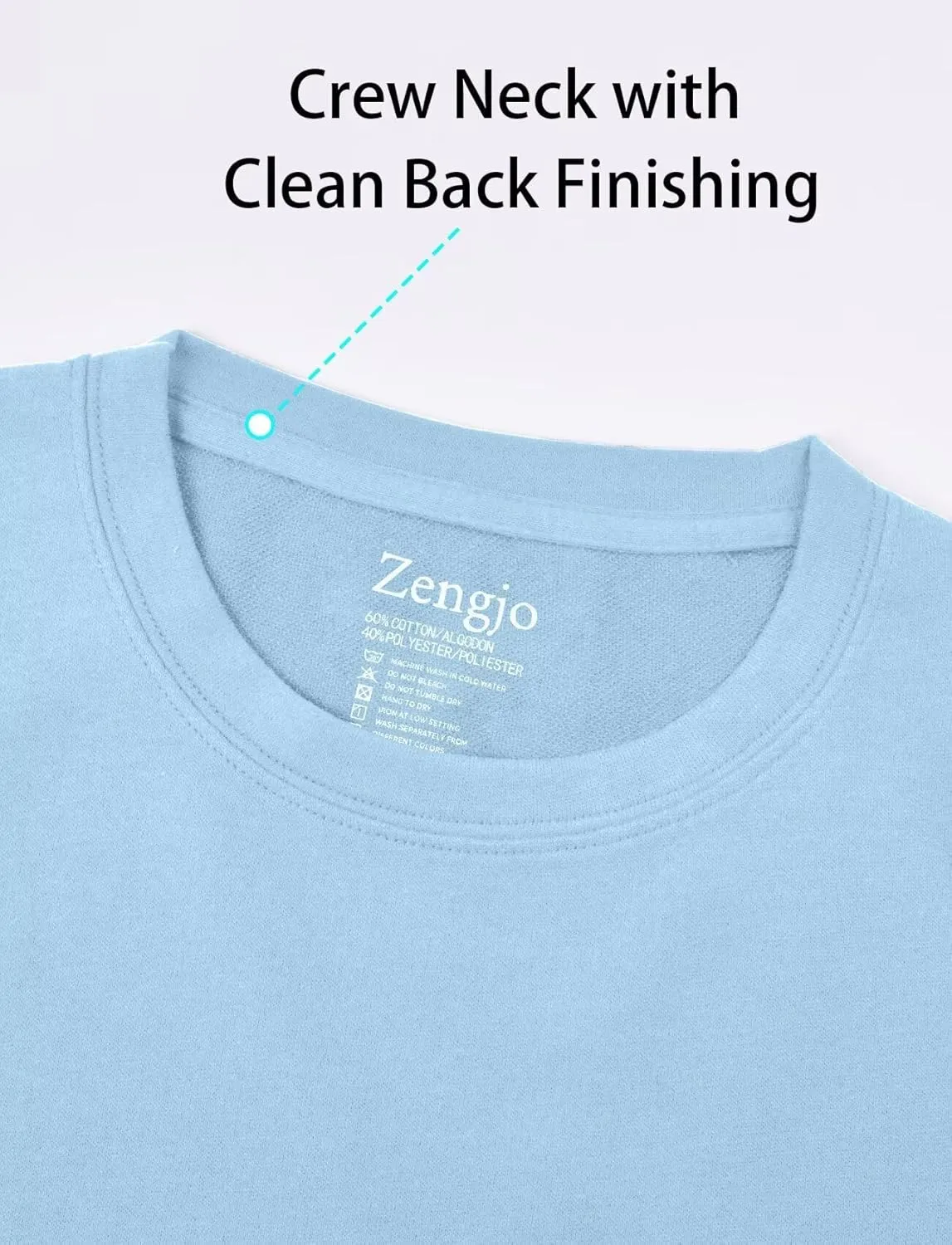 Zengjo Mens Crewneck T Shirts Relaxed Plain Soft Triblend Basic Tees