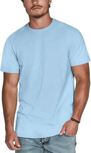 Zengjo Mens Crewneck T Shirts Relaxed Plain Soft Triblend Basic Tees