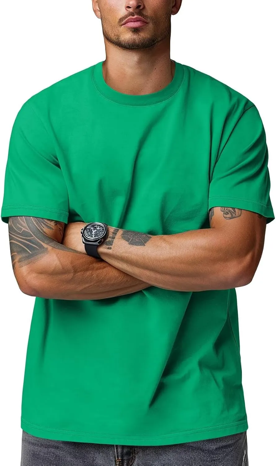 Zengjo Mens Crewneck T Shirts Relaxed Plain Soft Triblend Basic Tees